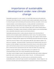 Importance of sustainable development under new climate change.docx