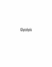 Lecture 18 - Glycolysis