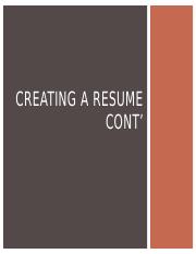 Creating a resume cont’.pptx