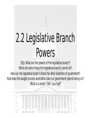 2.2 Legislative Branch Powers.pptx