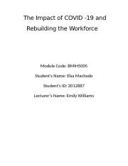 PRD Assignment 1 -The Impact of COVID -19 and Rebuilding the Workforce.docx