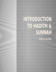 lecture on Introduction to Hadith & Sunnah.pptx
