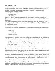 The Problem of Evil - study guide.docx