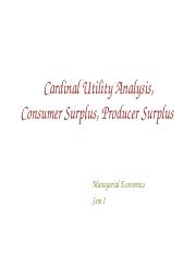 Cardinal Utility, Consumer Surplus  and Producer Surplus CHITRA.pptx