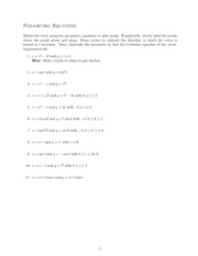 Parametric Equations Exercises