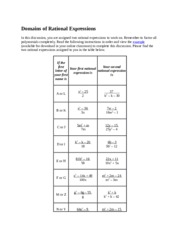 Domains of Rational Expressions
