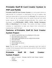 Printable Staff ID Card Creator System in PHP and MySQL.docx