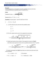 the quadratic formula assignment edgenuity answers