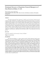 Dominant Stressors of Expatriate General Managers in 5 Star Hotels in Dubai U A E  docx.pdf