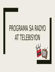 Programa_sa_Radyo_at_TV(2).pptx - PROGRAMA SA RADYO AT TELEBISYON Radyo