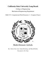 MAE 535 - Final Project Report - Multi Element Airfoil - 12-9-2015