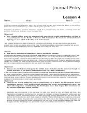 LESSON 4 Journal US HISTORY