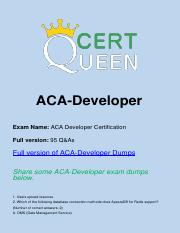 Real Exam Dumps for ACA-Developer Test.pdf