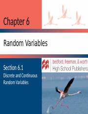 AP Statistics Section 6.1 Discrete and Continuous Random Variables.pptx