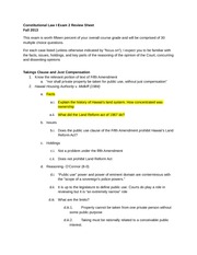 PLS 306- Constitutional Law I Exam 2 Review Sheet