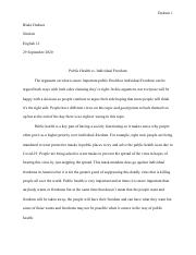 public health and individual freedom act essay
