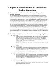 CHAPTER 9 Introductions & Conclusions Review Questions.docx