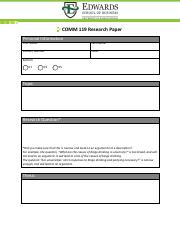 COMM 119 Research Paper Stage One Template - Fillable updated 09292017.pdf