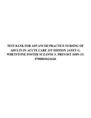Test Bank for Advanced Practice Nursing of Adults in Acute Care 1st Edition Foster.pdf