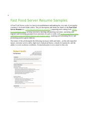 Fast Food Server Resume Samples.docx