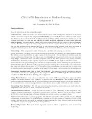 hw1 - CIS 419/519 Introduction to Machine Learning Assignment 1 Due ...