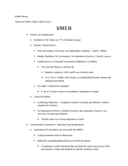 Study Guide for Exam 1, Unit 2