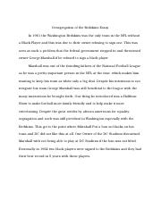 Desegregation of the Redskins Essay  .docx