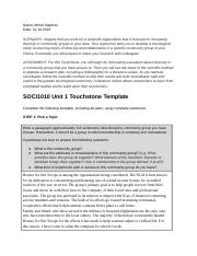 SOCI1010 Touchstone 1 Developing research plan.docx