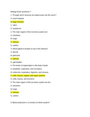 Biology Exam questions 7