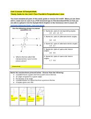 Copy of U3L10 Sample Work - Test Study Guide - Geometry A Unit 3 Parallel & Perpendicular Lines.docx