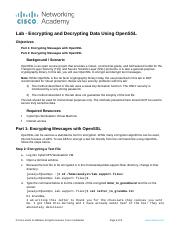 9.1.1.6 Lab - Encrypting and Decrypting Data Using OpenSSL.docx