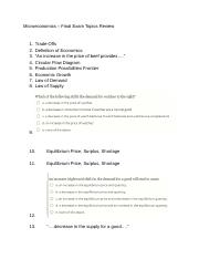 Microeconomics - Final Exam Topics Review.docx