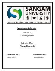 Aashit Sharma Assignment II of Consumer Behaviour.pdf