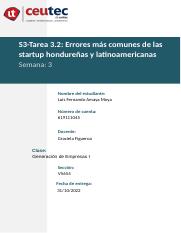 S3-Tarea 3.2 Errores más comunes de las startup hondureñas y latinoamericanas.docx