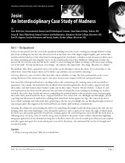 josie an interdisciplinary case study of madness answer key