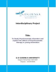 Study of Psychosomatic disorders and explore the effects of Psychosomatic therapy in young Generatio