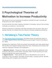 5 Psychological Theories of Motivation to Increase Productivity