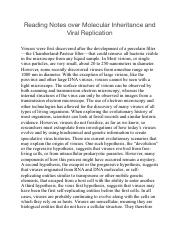 Reading Notes over Molecular Inheritance and Viral Replication.pdf