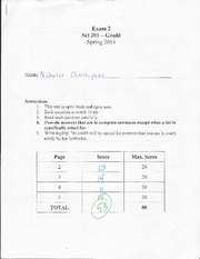 SCI 201 Exam #2 Spring 2014