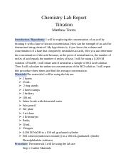 Titration-Chemistry Lab Report