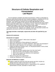 Structure of Respiration & Fermentation Lab Report