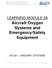 Learning Module 8 - Aircraft Oxygen Systems, Emergency and Safety Equipments.pdf