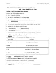 Geo-WH - Unit 1 Notes Sheet!.docx