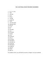 MA 130 Final Exam Review Answers.docx