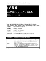 Lab Worksheet Lesson 09 Configuring DNS Records