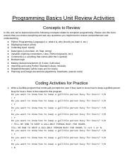 Programming Basics Unit Review Activities.docx