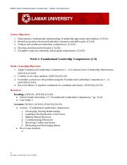 5311 Week 3 Assignment-Foundational Leadership Competencies (1-6) (1).docx