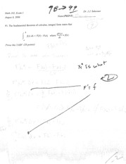 Fundamental Theorem of Calculus Exam