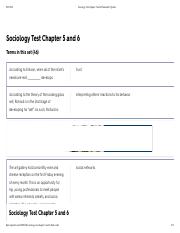 Sociology quizlet chapter 5