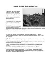 Copy of Japanese Internment Packet - Answer Sheet
